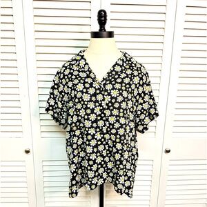 Big Bud Press Lazy Daisy Woman Size Large Pantry Button Up 100% Cotton Shirt